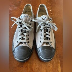 Converse Jack Purcell Low Top Sneakers in Gray and Black Mens 12